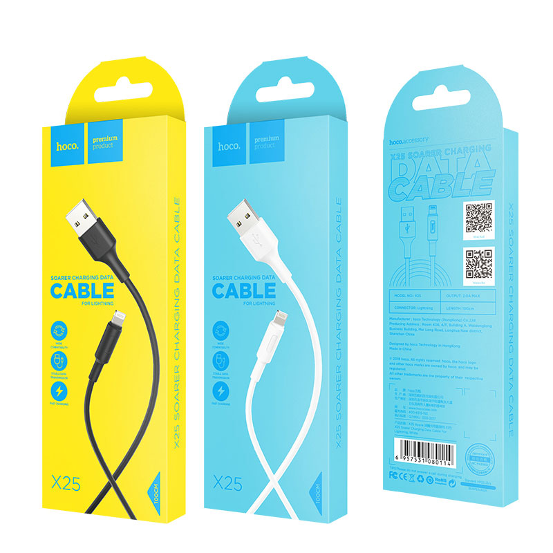 x25-lightning-soarer-charging-data-cable-packages X25/USB TO LIGHTNING DATA CABEL - Image 1