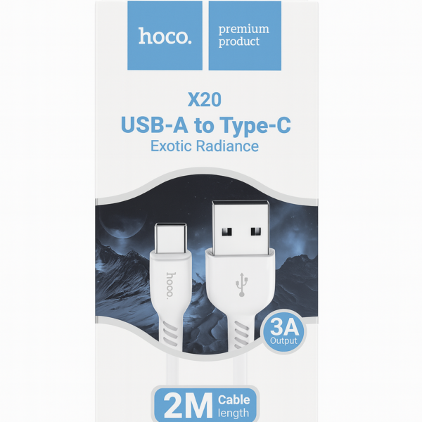 X20 .USB A T0 TYPE C FAST CHARGING 3A.2M LENGTH