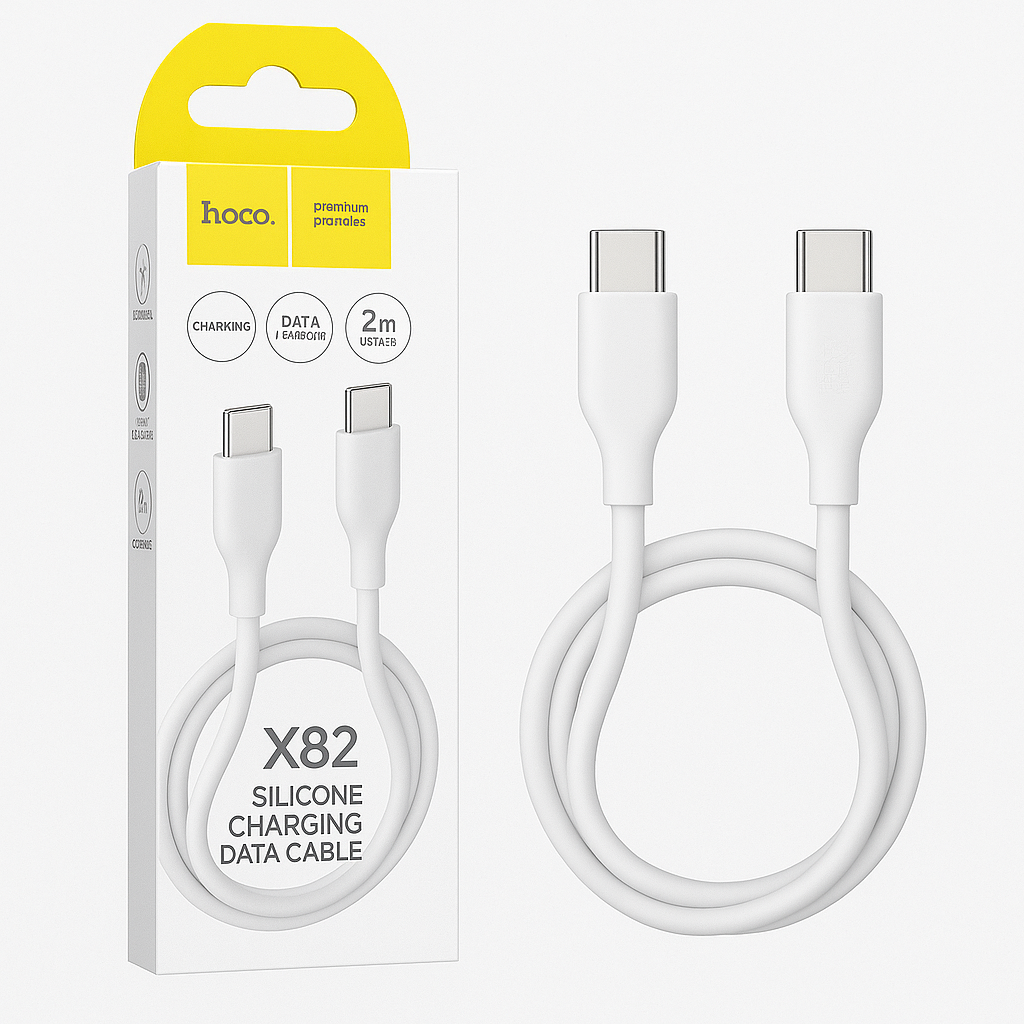 X82 SILICON USB C TO USB C 60W.FAST CHARGING DATA CABEL